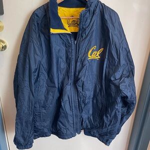 Cal Embroidered Navy reversible Jacket with Yellow Trim